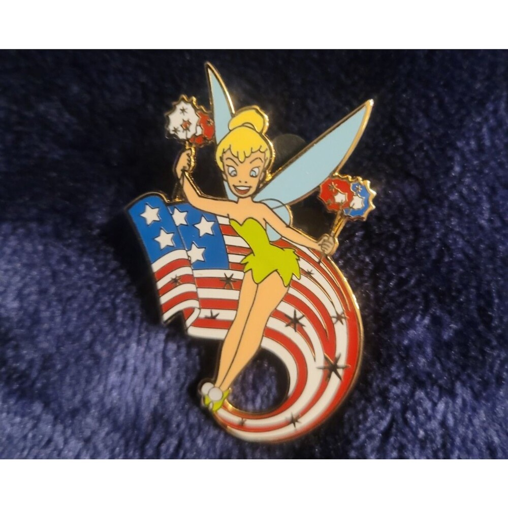 Tinker Bell Disney Americana Sparklers American Flag Red White Blue Pin